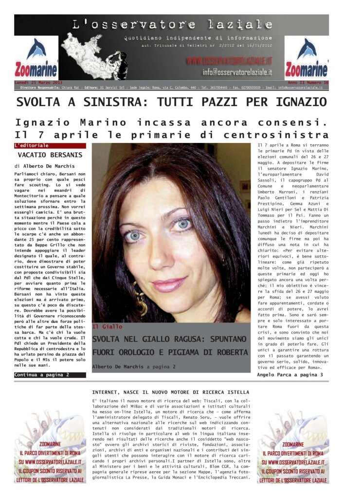 L'osservatore d'Italia edizione del 25 Marzo 2013